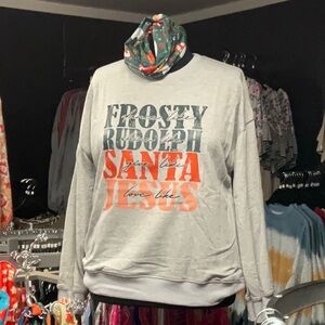 Grey Holiday Graphic Women’s Sweater